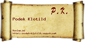 Podek Klotild névjegykártya